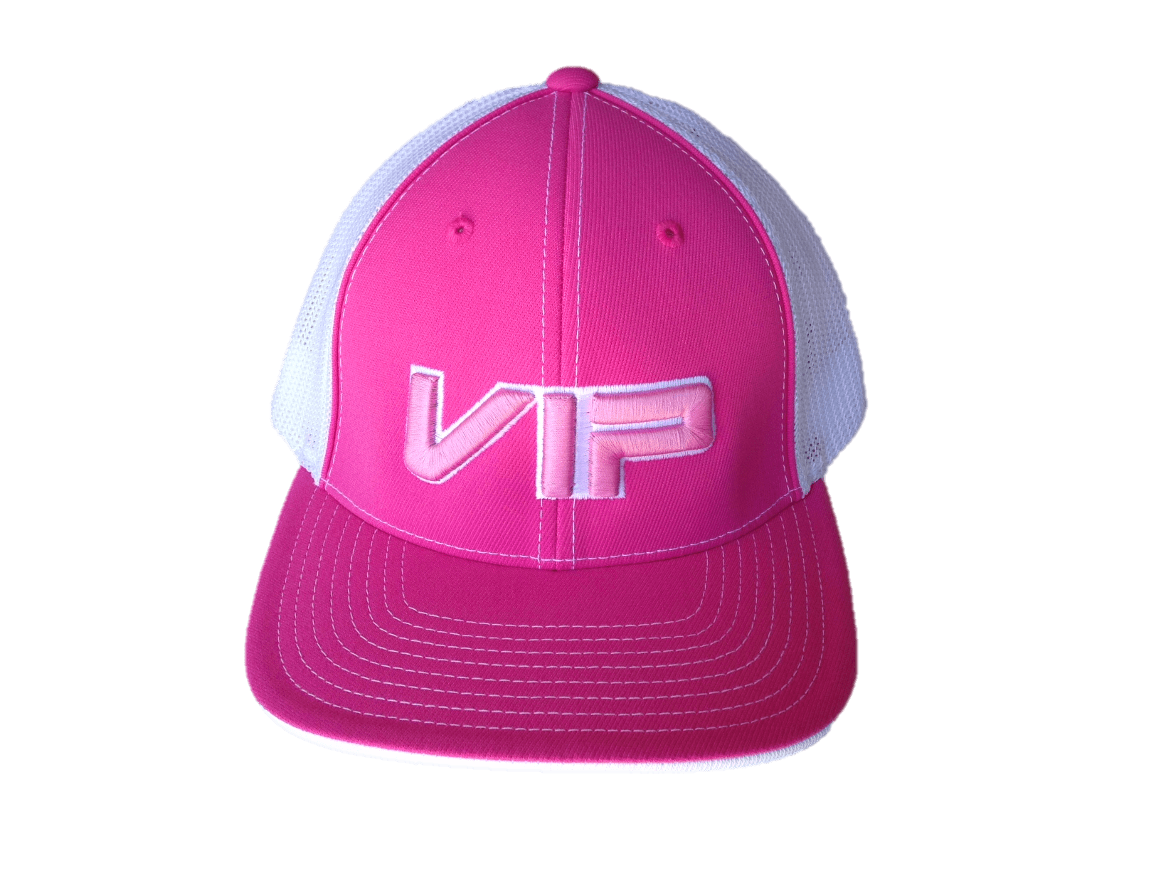 Large VIP Logo Flex-Fit Hat - Pink/White - VIP Sportswear.