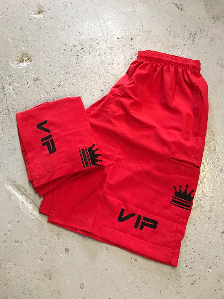 4-Way Stretch Microfiber Shorts - Red - VIP Sportswear